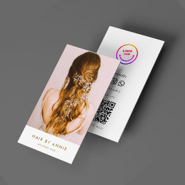 Tarjeta De Visita Minimalista artista moderno de maquillaje Hair Sty