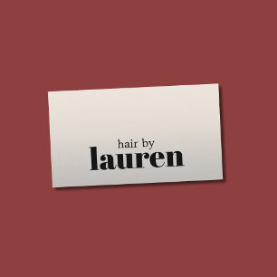 Tarjeta De Visita Minimalista audaz Faux Silver Black Hair Salon