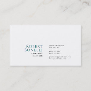 Tarjeta De Visita Minimalista Azul y Blanco Moderno