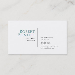 Tarjeta De Visita Minimalista Azul y Blanco Moderno