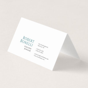 Tarjeta De Visita Minimalista Azul y Blanco Moderno