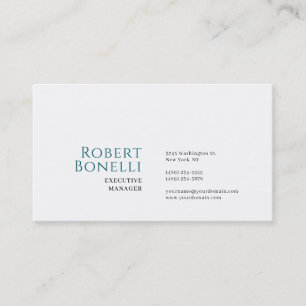 Tarjeta De Visita Minimalista Azul y Blanco Moderno