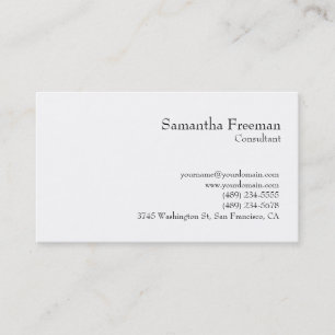 Tarjeta De Visita Minimalista Blanco Negro Claro Tradicional