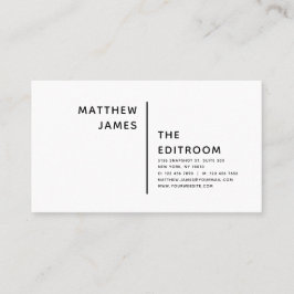 Tarjeta De Visita Minimalista Blanco Negro Profesional
