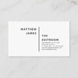 Tarjeta De Visita Minimalista Blanco Negro Profesional