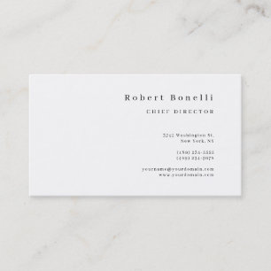 Tarjeta De Visita Minimalista Blanco Plano Moderno 