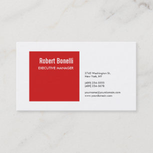 Tarjeta De Visita Minimalista Blanco Rojo Blanco Moderno adorable