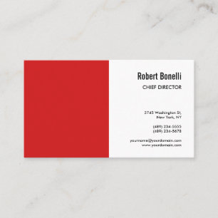 Tarjeta De Visita Minimalista Blanco Rojo Blanco Moderno Tamaño está