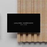 Tarjeta De Visita Minimalista Boutique Black<br><div class="desc">Un diseño elegante y refinado eleva el nombre o el nombre de la empresa a través de un estilo minimalista y moderno. El fondo negro le da un toque distinguido a esta plantilla clásica de diseño de tarjetas de visita. © 1201AM CREATIVE</div>