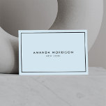 Tarjeta De Visita Minimalista Boutique Blue/Black<br><div class="desc">Un diseño elegante y refinado eleva el nombre o el nombre de la empresa a través de un estilo minimalista y moderno. El delgado borde negro se basa en un suave fondo azul para dar un toque de lujo a esta clásica plantilla de diseño de tarjetas de visita. © 1201AM...</div>