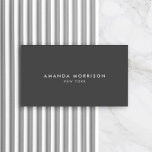 Tarjeta De Visita Minimalista Boutique Dark Gray<br><div class="desc">Un diseño elegante y refinado eleva el nombre o el nombre de la empresa a través de un estilo minimalista y moderno. El fondo gris oscuro le da un toque distinguido a esta plantilla clásica de diseño de tarjetas de visita. © 1201AM CREATIVE</div>