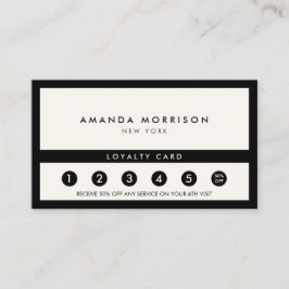 Tarjeta De Visita Minimalista Boutique de lujo Black/Ivory Loyalty