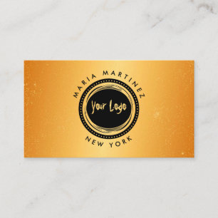 Tarjeta De Visita Minimalista Boutique De Lujo Con Logo Gold
