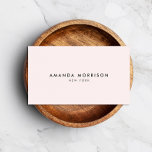 Tarjeta De Visita Minimalista Boutique Pastel Pink<br><div class="desc">Un diseño elegante y refinado eleva el nombre o el nombre de la empresa a través de un estilo minimalista y moderno. Un fondo rosa pastel claro da un toque de tendencia a esta plantilla clásica de diseño de tarjetas de visita. © 1201AM CREATIVE</div>