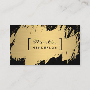 Tarjeta De Visita Minimalista / Braca embellecida / Cepillada de oro