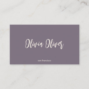 Tarjeta De Visita Minimalista Caligrafía Moderna Elegante Púrpura
