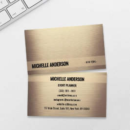 Tarjeta de visita Minimalista Champagne Gold
