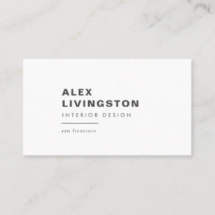 Tarjeta De Visita Minimalista Chic Moderno Creativo Blanco Negro