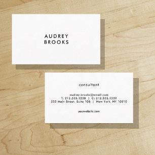 Tarjeta De Visita Minimalista Chic Moderno Profesional