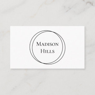 Tarjeta De Visita Minimalista Círculos modernos marco monocromo