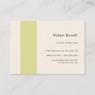 Tarjeta De Visita Minimalista Color Crema Plano Moderno