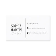 Tarjeta de visita minimalista con diseño moderno