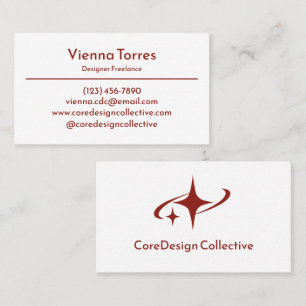 Tarjeta De Visita Minimalista creativo brillante blanco rojo rojo mo