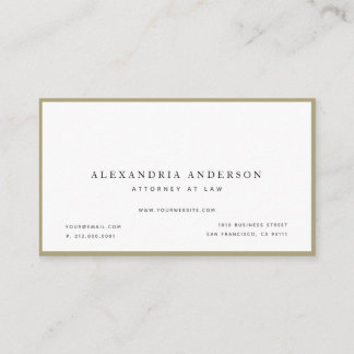 Tarjeta de visita minimalista de abogado en blanco
