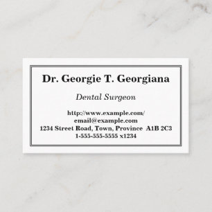 Tarjeta de visita minimalista de cirujano dental