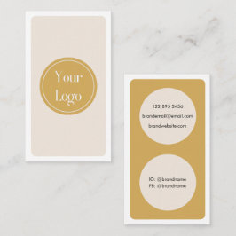 Tarjeta De Visita Minimalista de crema amarilla simple moderna