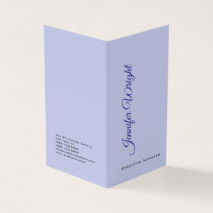 Tarjeta De Visita Minimalista de dos caras único moderno lila liso