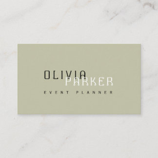 Tarjeta De Visita Minimalista de oliva simple y moderno