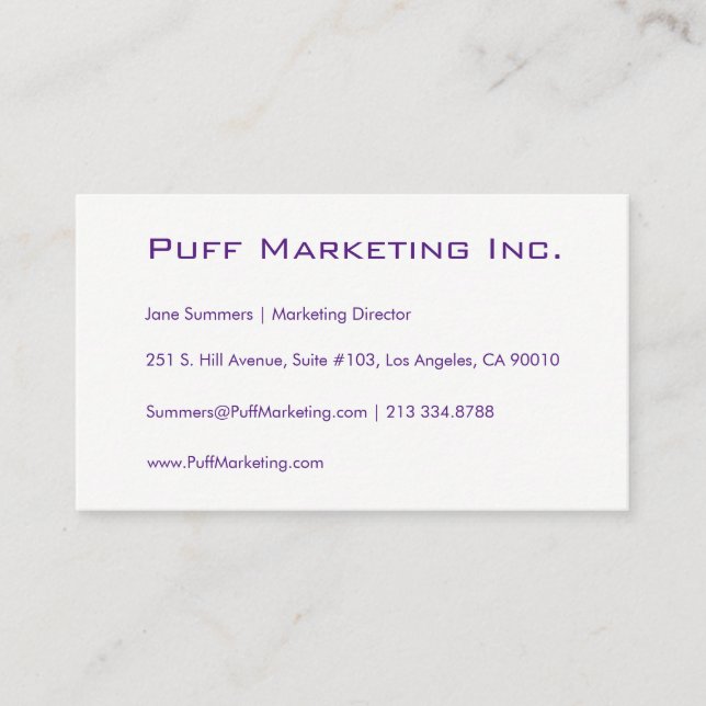 Tarjeta de visita Minimalista de personalizable (Anverso)