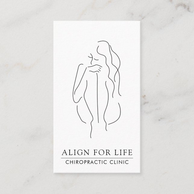 Tarjeta de visita Minimalista de quiropráctico (Anverso)