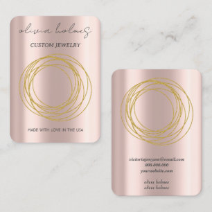 tarjeta de visita minimalista de rosa dorado