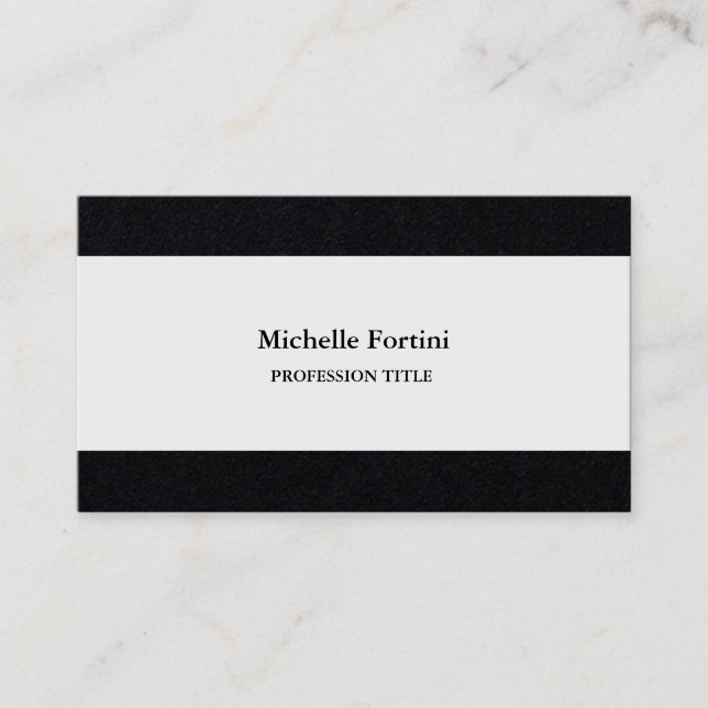 Tarjeta De Visita Minimalista elegante blanco negro premium (Anverso)