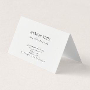 Tarjeta De Visita Minimalista Elegante Blanco & Negro Retro