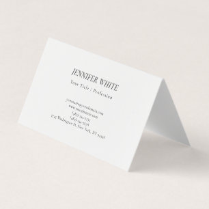 Tarjeta De Visita Minimalista Elegante Blanco y Negro Retro
