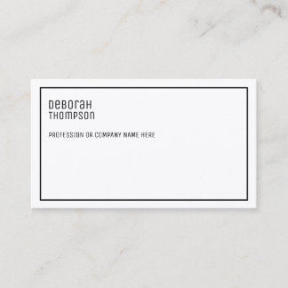 Tarjeta De Visita minimalista, elegante, blanco y profesional