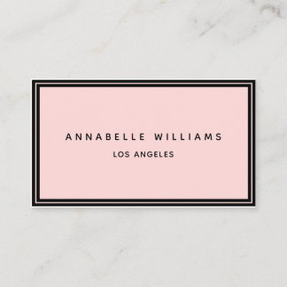 Tarjeta De Visita Minimalista elegante Boutique Black Pink
