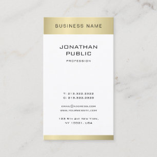 Tarjeta De Visita Minimalista elegante estilo oro estilo moderno