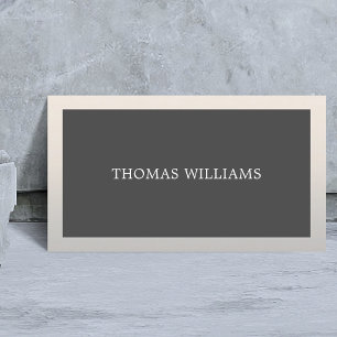 Tarjeta De Visita Minimalista Elegante Falso Plata Negro Consultor 