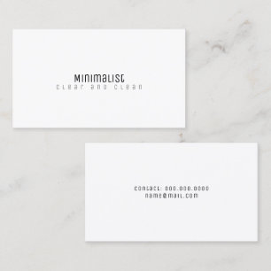 Tarjeta De Visita minimalista, elegante, limpio y blanco claro