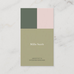 Tarjeta De Visita minimalista elegante moderna geometrica verde rosa