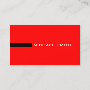 Tarjeta De Visita Minimalista elegante moderno rojo y negro