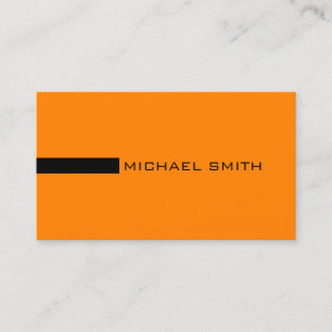Tarjeta De Visita Minimalista elegante Naranja moderno y negro