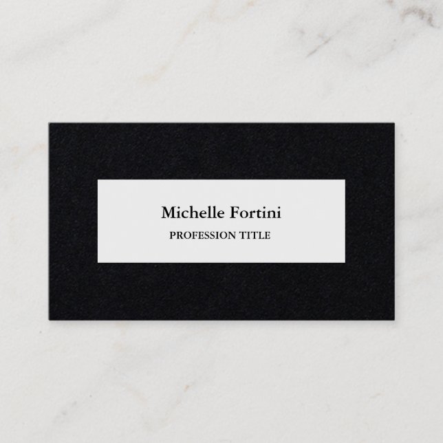 Tarjeta De Visita Minimalista elegante negro premium (Anverso)