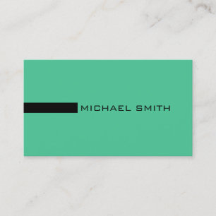 Tarjeta De Visita Minimalista elegante océano moderno verde y negro