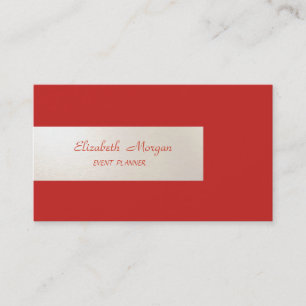 Tarjeta De Visita Minimalista Elegante, Rayado, Rojo
