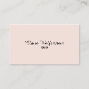 Tarjeta De Visita Minimalista Elegante Rosa Rubor Escritura Profesio